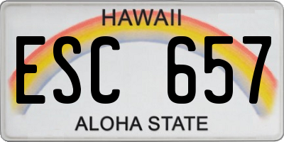 HI license plate ESC657