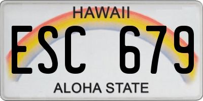 HI license plate ESC679