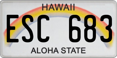 HI license plate ESC683