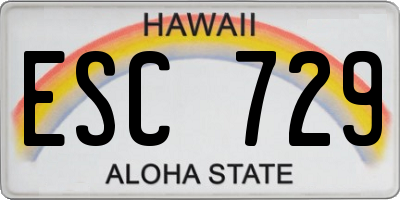 HI license plate ESC729