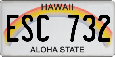 HI license plate ESC732