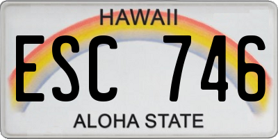 HI license plate ESC746