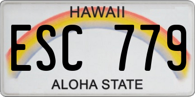 HI license plate ESC779