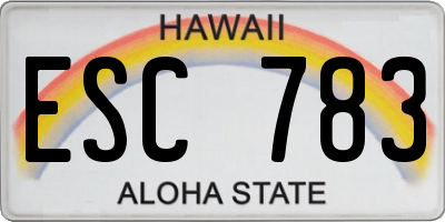 HI license plate ESC783