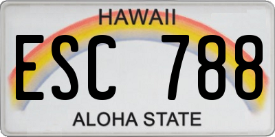 HI license plate ESC788