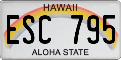 HI license plate ESC795