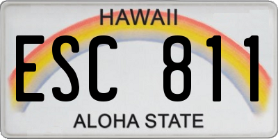 HI license plate ESC811