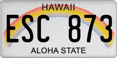 HI license plate ESC873
