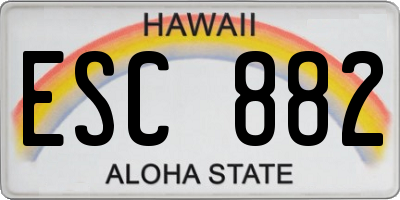 HI license plate ESC882