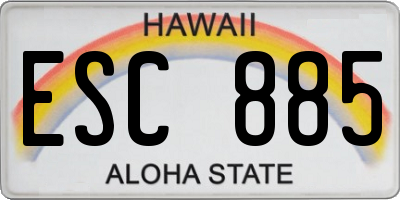 HI license plate ESC885