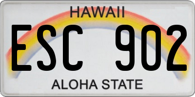 HI license plate ESC902