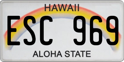 HI license plate ESC969