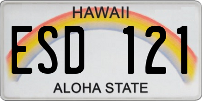 HI license plate ESD121