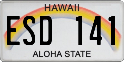HI license plate ESD141