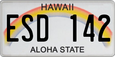 HI license plate ESD142