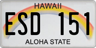 HI license plate ESD151