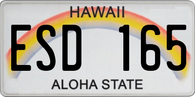 HI license plate ESD165