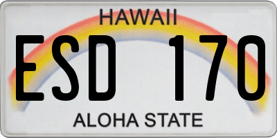 HI license plate ESD170