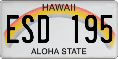 HI license plate ESD195
