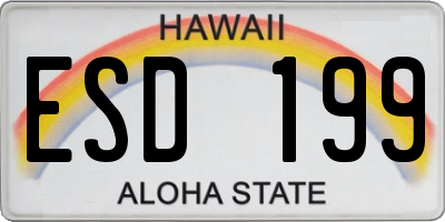 HI license plate ESD199