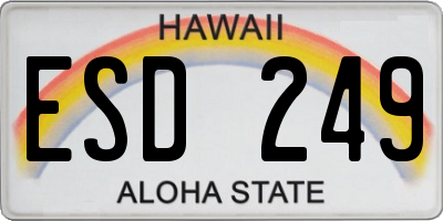HI license plate ESD249