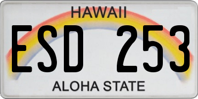 HI license plate ESD253