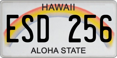 HI license plate ESD256