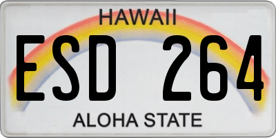 HI license plate ESD264