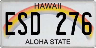 HI license plate ESD276