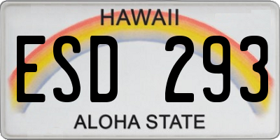 HI license plate ESD293