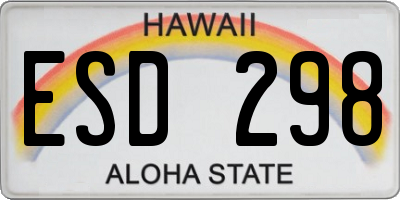 HI license plate ESD298