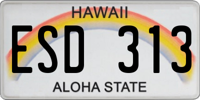 HI license plate ESD313