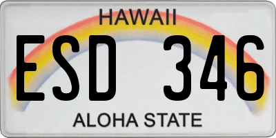 HI license plate ESD346