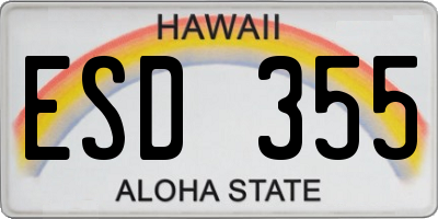 HI license plate ESD355