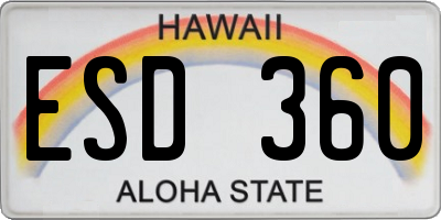 HI license plate ESD360