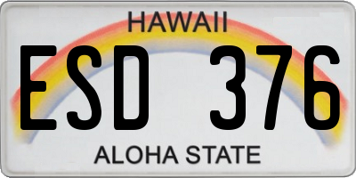 HI license plate ESD376