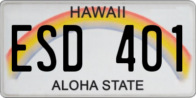 HI license plate ESD401