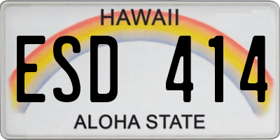 HI license plate ESD414