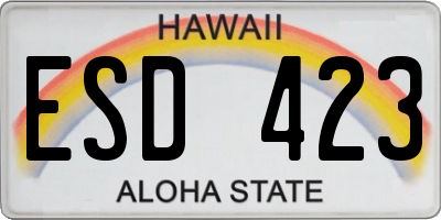 HI license plate ESD423