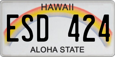 HI license plate ESD424