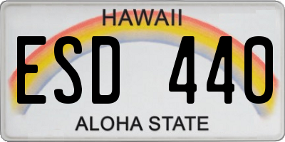 HI license plate ESD440