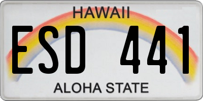 HI license plate ESD441