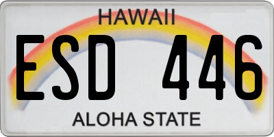 HI license plate ESD446