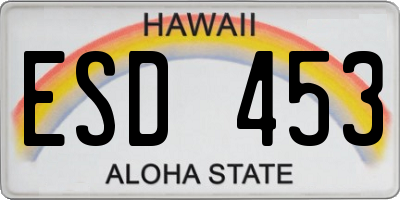 HI license plate ESD453