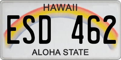 HI license plate ESD462