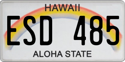 HI license plate ESD485