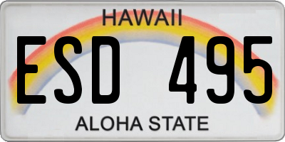 HI license plate ESD495