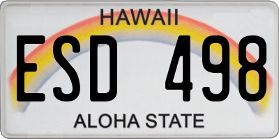 HI license plate ESD498