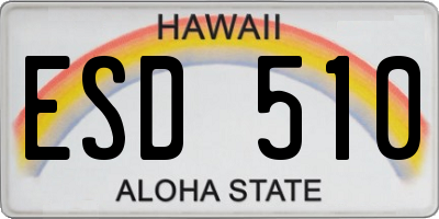 HI license plate ESD510