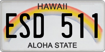 HI license plate ESD511